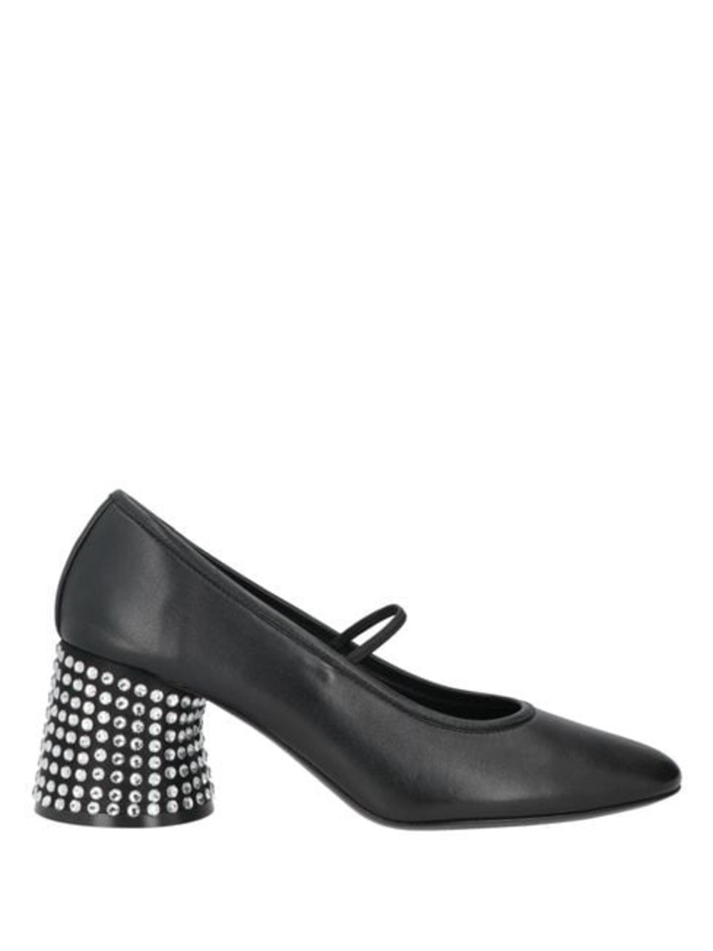 KHAITE Black Mary Jane Pump with Studded Block Heel